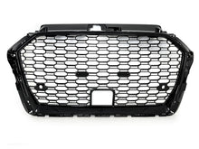 RS3 Style Badgeless Front Grille Gloss Black for 2017–2020 Audi A3 8V with ACC Cutout