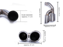 Shiny Silver Exhaust Tips Tailpipe For Porsche 958.2 Cayenne 92A 2015-2018 V6 V8 et97