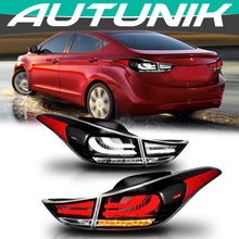 LED Black Tail lights For 2011-2013 Hyundai Elantra Sedan 4Dr