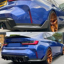 Carbon Look Rear Bumper Corner Splitter Extension for BMW G80 M3 2021-2024