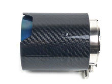 2.75" In 3.5" Out Carbon Fiber Blue Exhaust Tips 4PCS Set For Audi S4 S5 S6 S7, BMW 3/4 Series, Ford Mustang GT, Genesis G70, Kia Stinger