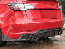 Carbon Fiber Look Rear Diffuser Aprons Side Canards for Tesla Model 3 2017-2023