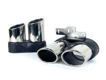 Carbon Fiber Look Rear Diffuser + Chrome Exhaust Tips For Audi A6 C8 S-Line S6 2019–2024
