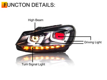 Pair LED Headlights Demon Head Lamps Sequential for VW Volkswagen Golf6 MK6 TDI TSI GTD LPG 2010-2013