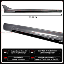 For 2022-2025-2026 Honda Civic Urban Gray Pearl 2 Toned Side Skirt Extension