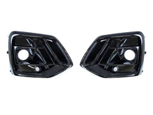 Front Fog Light Cover Grille Grill W/ ACC Hole For Audi Q5 2021-2024 Gloss Black