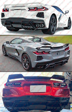 For 2020-2025 Corvette C8 Z51 E-Ray AC Style Gloss Black Rear Shark Fin Diffuser