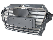 Dark Grey Front Bumper Grille w/ Chrome Frame For Audi A3 S3 8V 2014–2016