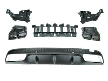 Rear Diffuser + Black Exhaust Tips For Mercedes W205 Sedan C250 C300 C450 C43 AMG 2015-2021