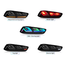 Pair RGB LED Tail Lights For Mitsubishi Lancer EVO X 2008-2021 Rear Lamp Light