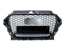 RS3 Style For 2014-2016 Audi A3 S3 8V Front Grille Grill Gloss Black Replacement