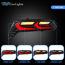 Red LED Tail Lights For Chevrolet Corvette C7 2014-2019 w/Animation