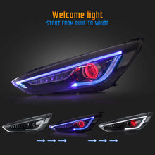 LED Projector Headlights For Ford Focus 2015-2018 w/Blue Red Demon Eyes Front Lamps