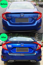 For 2016-2021 Honda Civic Sedan Shark Fin Rear Bumper Diffuser W/ Decorative Exhaust Tip
