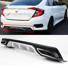 For 2016-2021 Honda Civic Sedan Silver Rear Bumper Diffuser W/ Decorative Exhaust Tip