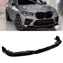 For 2020-2023 BMW F95 X5M Pre-LCI R Style Gloss Black Front Bumper Lip Splitter