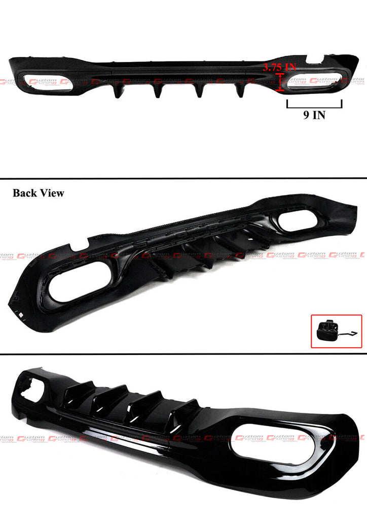 C43 Style Rear Diffuser With Black Exhaust Tips For Mercedes C W205 AMG Sedan (2015-2020)