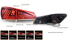 Full LED Red Lens Tail Lights with Animation for Lexus IS250 IS350 IS F 2006–2013