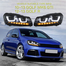 Pair LED Headlights For Volkswagen Golf 6 MK6 TSI TDI 2010-2014 W/Sequential Indicator