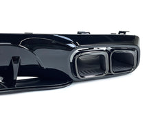 Gloss Black Rear Diffuser w/ Quad Exhaust Tips For 2015-2018 Mercedes CLS-Class W218 CLS550 CLS63 AMG Bumper