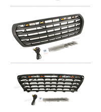 Black Front Upper Hood Bumper Grille w/ LED Light for Toyota Land Cruiser LC200 2007-2015