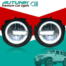 7'' LED Headlights w/Halo + 9'' Brackets for 20181-2024 Jeep Wrangler JL JLU Gladiator