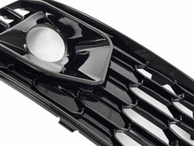 Gloss Black Front Fog Light Grille Cover w/ ACC Caps for Audi A4 B9 NON-Sline 2017-2019
