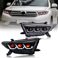 Red Demon Eye LED Headlights For Toyota Highlander 2012-2014 Front Lamp Assembly