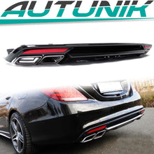 Black Rear Diffuser + Chrome Tips for Mercedes W222 E-Class AMG PRE-LCI 2014-2017