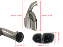 Black Square Exhaust Tips Long Pipes fit for Porsche 958.2 Cayenne V8 V6 2015-2018