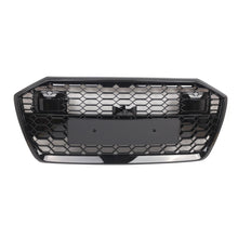 RS6 Style Front Bumper Grille Honeycomb Gloss Black For Audi A6 S6 C8 2019-2022