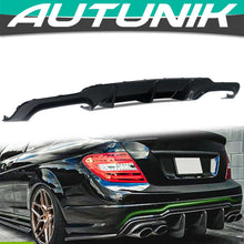 Gloss Black Rear Diffuser Lip for Mercedes C-Class W204 C63 C300 AMG 2012-2024