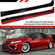 For 2018-2024 Toyota Camry Yofer Supersonic Red Black 2 Tone Side Skirt Extension
