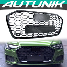 Gloss Black Honeycomb Front Grille for Audi A6 C8 S6 2019-2025 fg254