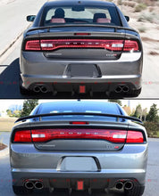 For 2012-2014 Dodge Charger Srt 8 Quad Exhaust Rear Bumper Diffuser W/ Red Reflector Primed Black