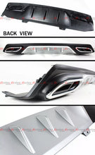 For 2016-2021 Honda Civic Sedan Silver Rear Bumper Diffuser W/ Decorative Exhaust Tip