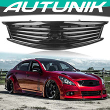 Front Bumper Grille For Infiniti G37 G25 2010-2013 Q40 4 Door Sedan Gloss Black