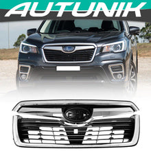 Front Upper Grille Grill Set w/Chrome Tirm for Subaru Forester 2019-2021
