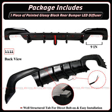 For 2019-2022 BMW G20 330i M340i CTM Gloss Black Rear Bumper Diffuser W/ LED Light
