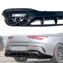 Gloss Black Rear Diffuser w/ Exhaust Tips For Mercedes CLA C118 CLA250 CLA35 CLA45 AMG 2020-2025