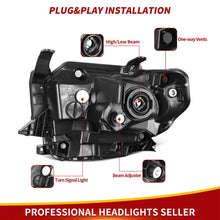 LED DRL Tube Headlights For 2014-2021 Toyota Tundra Black Housing Headlamps Set