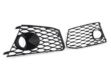 Left+Right Side Bumper Fog Light Lamps Frame Grille Cover For Audi RS6 2014-2018