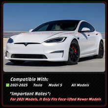 For 2021-2025 Tesla Model S Full Carbon Fiber Front Bumper Fog Light Garnish Trim