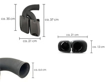 Square Twin Exhaust Tips For 11-14 Porsche Cayenne Base 958.1 Short Pipe