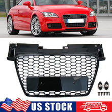 Front Bumper Radiator Grille Hex Grill Gloss Black For Audi TT TTS MK2 2007-2014