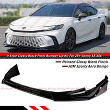 Gloss Black 3-Piece Front Bumper Lip Splitter For 2025+ Toyota Camry SE XSE