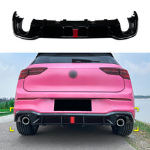 Gloss Black Rear Diffuser w/ LED Light for VW Golf 8 Mk8 R-line GTI 2022-2024