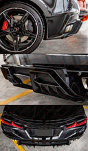 For 2020-2025 Corvette C8 Z51 E-Ray AC Style Gloss Black Rear Shark Fin Diffuser