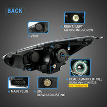 LED Projector Headlights For Ford Focus 2015-2018 w/Blue Red Demon Eyes Front Lamps