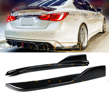 Glossy Black Rear Bumper Side Corner Spat Apron Extension For 2018-2024 Infiniti Q50